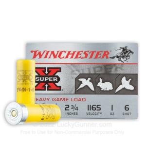 20 Gauge - 2-3/4" 1 oz. #6 Shot - Winchester Super-X Heavy Game Load - 250 Rounds XU20H6