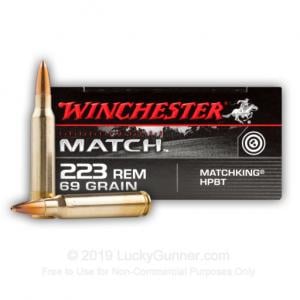 223 Rem - 69 Grain HPBT Sierra Matchking - Winchester - 200 Rounds S223M2