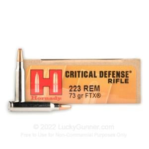 223 Rem - 73 Grain FTX - Hornady Critical Defense - 200 Rounds 80260
