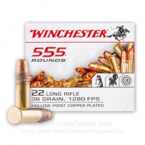 22 LR - 36 gr CPHP - Winchester - 5550 Rounds 22LR555HP