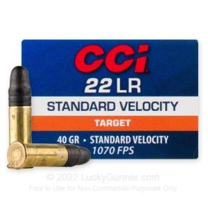 22 LR - 40 Grain LRN - CCI Standard Velocity - 5000 Rounds