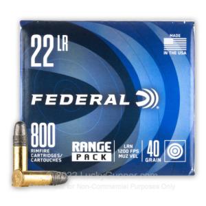 22 LR - 40 Grain LRN - Federal Range Pack - 3200 Rounds 729B800