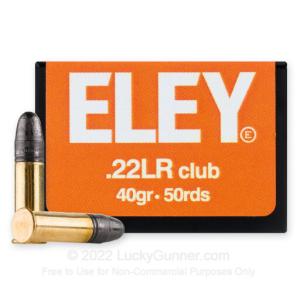 22 LR - 40 gr LRN - Eley Club - 50 Rounds A02100