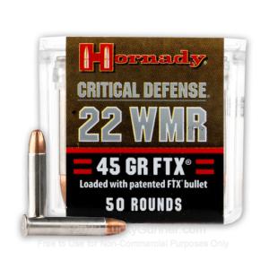 22 WMR - 45 Grain FTX - Hornady Critical Defense - 500 Rounds 83200
