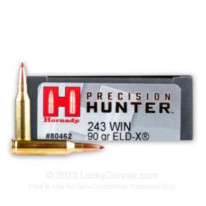 243 - 90 Grain ELD-X - Hornady Precision Hunter - 200 Rounds 80462