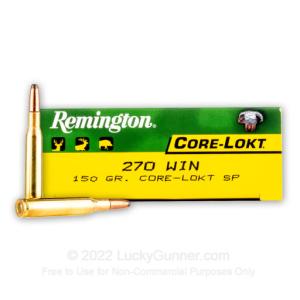270 - 150 Grain SP - Remington Core-Lokt - 200 Rounds R270W4