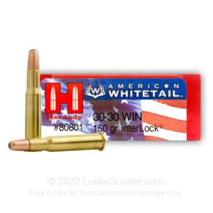 30-30 - 150 gr RN Interlock - Hornady American Whitetail - 200 Rounds 80801