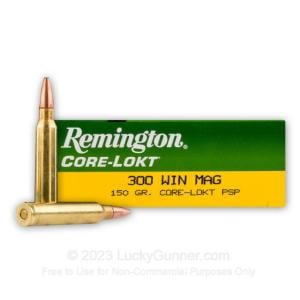 300 Winchester Magnum - 150 Grain PSP - Remington Core-Lokt - 200 Rounds R300W1