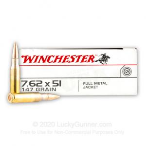 308 - 147 gr FMJ - Winchester 7.62x51 - 200 Rounds Q3130