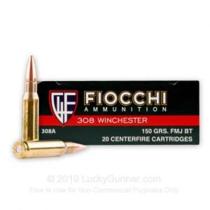 308 - 150 Grain FMJ-BT - Fiocchi - 200 Rounds 308A