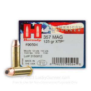 357 Mag - 125 Grain XTP JHP - Hornady American Gunner - 250 Rounds 90504