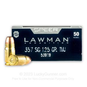 357 Sig - 125 Grain TMJ - Speer Lawman - 1000 Rounds 53919