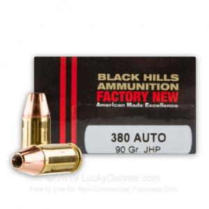 380 Auto - 90 Grain JHP - Black Hills Ammunition - 500 Rounds D380N120
