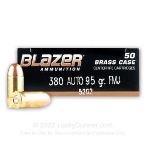 380 Auto - 95 Grain FMJ - Blazer Brass- 1000 Rounds