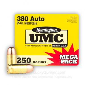 380 Auto - 95 gr MC - Remington UMC - 1000 Rounds L380APA