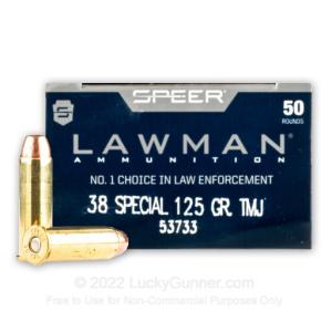 38 Special - 125 Grain TMJ - Speer Lawman - 1000 Rounds 53733