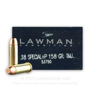 38 Special - +P 158 Grain TMJ - Speer Lawman - 1000 Rounds 53750