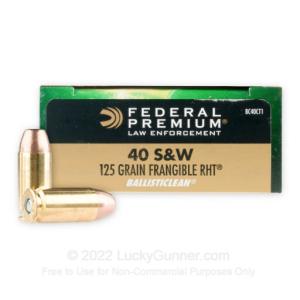 40 S&W - 125 Grain Frangible - Federal BallistiClean RHT - 1000 Rounds BC40CT1