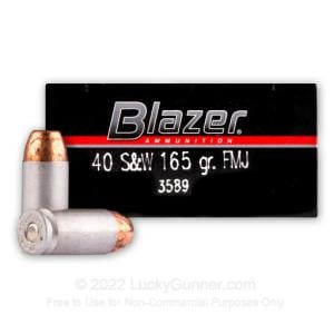 40 S&W - 165 Grain FMJ - Blazer - 1000 Rounds