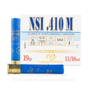 410 Bore - 3" - 11/16 oz - #4 Hard Shot - Nobel Sport - 250 Rounds ANS4134