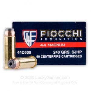 44 Mag - 240gr SJHP - Fiocchi - 500 Rounds 44D500