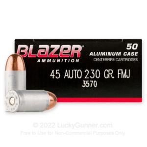 45 ACP - 230 Grain FMJ - Blazer - 1000 Rounds