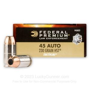45 ACP - 230 Grain HST JHP - Federal Premium Law Enforcement - 1000 Rounds P45HST2