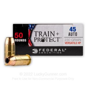 45 ACP - 230 Grain VHP - Federal Train + Protect - 500 Rounds TP45VHP1