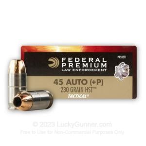 45 ACP +P - 230 Grain HST JHP - Federal Premium Law Enforcement - 1000 Rounds P45HST1