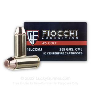 45 Long Colt - 255 Grain CMJ - Fiocchi - 500 Rounds 45LCCMJ