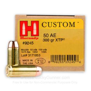 50 Action Express - 300 Grain  XTP JHP - Hornady Custom - 200 Rounds