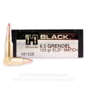 6.5 Grendel - 123 Grain ELD - Hornady Match BLACK - 200 Rounds 81528