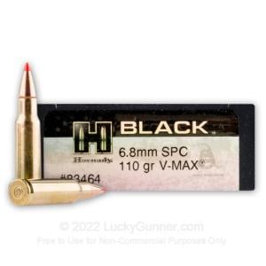 6.8 SPC - 110 Grain V-MAX - Hornady BLACK - 200 Rounds 83464