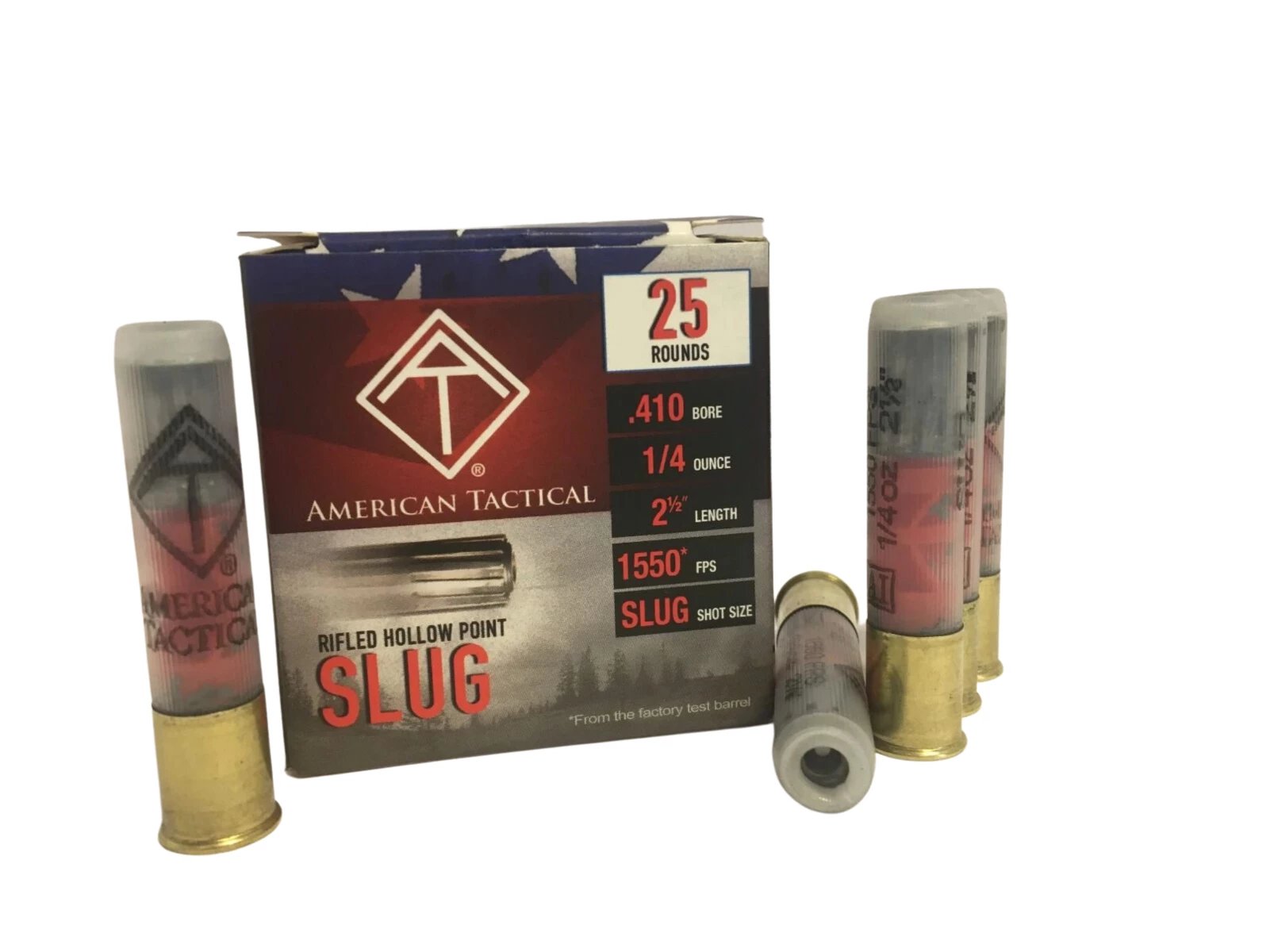 ATI 410 GA 2.5" 1/4oz Rifled Hollow Point Slugs 250rd Case