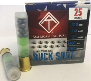 ATI AMMO 410GA 2.5 1/3oz 12 PELLET BBB BUCK 250rd CASE