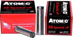 ATOMIC AMMO .38 SPECIAL +P 148GR. WC UP-SIDE-DOWN 20-PACK