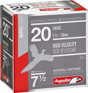 Aguila 20 Gauge High Velocity Ammunition 2 3/4" #8 Shot 1oz Lead 1220fps