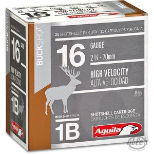 Aguila Field High Velocity Buckshot Shotshells - 16 Gauge - 1 Buck - 25 Rounds