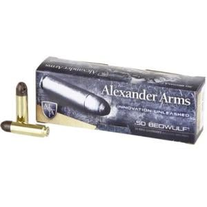 Alexander Arms Ammunition Loaded .50 Beowulf 200 Grain Polycase ARX Centerfire Box of 20