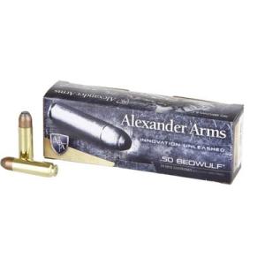 Alexander Arms Ammunition Loaded .50 Beowulf 400 Grain Hawk FP Centerfire Box of 20