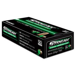 Ammo Inc Streak Green Handgun Ammunition 9mm Luger 124gr TMC 1065 fps 50/ct