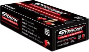 Ammo Inc Streak Visual Red 9mm Luger 115 Grain TMC Handgun Ammo