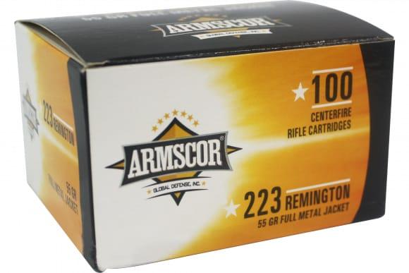 Armscor Rifle Ammunition .223 Rem 55gr FMJ 3050 fps 100/ct