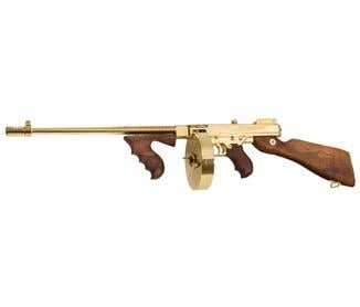 Auto Ordnance Thompson 1927A-1 Deluxe Rifle 16.5" BBL 50 Rd. Titanium Gold BLEM ZT150DTG 45 ACP 20 Rd./ 50 Rd. 16.5" Finned (18" with Compensator)