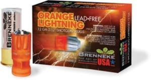 Brenneke SL122OLN Orange Lightning 12 Gauge 2.75" 2/3oz Slug Shot 5 Per Box