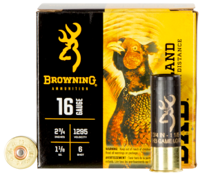Browning BXD Upland Ammunition 16 Gauge 2-3/4" 1-1/8 oz #6 Shot Case of 250 (10 Boxes of 25)