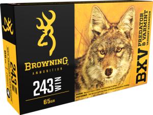 Browning BXV Predator and Varmint, .243 Win, PT, 65 Grain, 20 Rounds