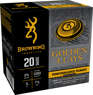 Browning Golden Clays 20 Gauge Ammo 2-3/4" #7.5 Lead Shot 7/8 oz Box of 25