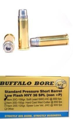 Buffalo Bore Ammunition 38 Special Standard Pressure Heavy 20C/20