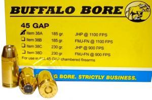 Buffalo Bore Ammunition 45 GAP JHP 38A/20